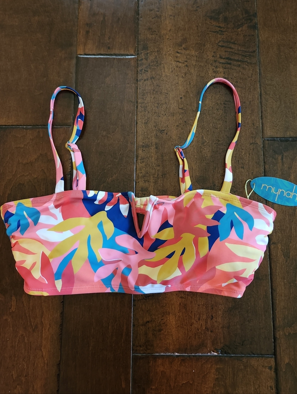 NWT Mynah Size L Tropical Print Bikini Swim Top